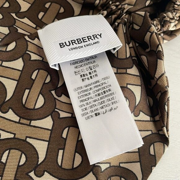 Auth BURBERRY LONDON ENGLAND - Beige Dark Brown Multi Silk Other Jewellery - Picture 2 of 8